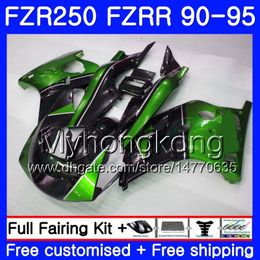FZRR250 For YAMAHA FZR-250 1990 1991 1992 1993 1994 1995 250HM.39 FZR 250 FZR250R FZR 250R FZR250 90 91 92 93 94 95 Green black hot Fairing