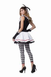 Wholesale-Suicide Squad Quinn Costume Adult Women Halloween Joker Clown Cosplay Fancy Dress