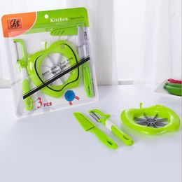 3 Piece Set Fruit Cutter Corer Slicer Divider Fruit Peeler and Fruit Paring Knife