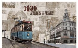 Papel de parede Custom 3D photo mural wall paper Old Shanghai Building Nostalgic Vintage Background Wall Sticker Decoration