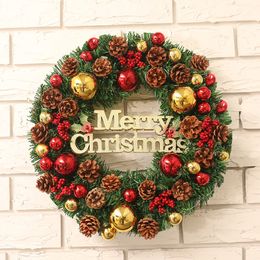 30/45/60cm Christmas Wreath Garland Hanging Pendant for Home Door Showcase Decoration