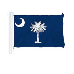 3x5 South-Carolina-custom-flag, Polyester Fabric 100% Hanging All Countries State 90% Bleed, Festival Banners Advertising , Free Shipping