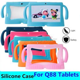 Soft Silicone Tablet Case Shockproof Protector Cartoon Border Style 7" Anti-Dust Cover for Android Q88 Tablet PC