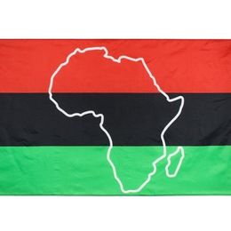 Custom 3x5 ft African Outline Flag Banner 90x150cm Afro Africa Map Flag Banners Made of 100D Polyester