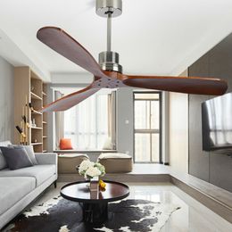42 52 Inch Nordic Industrial Ceiling Fan Wood Without Light Creative Bedroom Dining Room Wooden Ceiling Fans Free Shipping