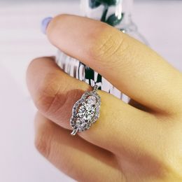 Original solid real 925 Silver rings three stones engagement ring for women party gift anel jewelery R1406