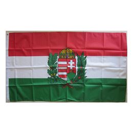 3X5FT Flag of Hungary with Arms Custom Design with Your Logo Cheap Price Digital Printed Polyester, Drop shipping