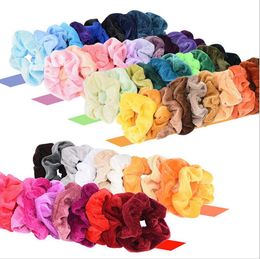 Hair Ties Ropes Head Pleuche Headwear Velvet Hairbands Girls Hair Scrunchies Ponytail Holder Elastic Hair Accessories 60PC/Pack AZYQ6534