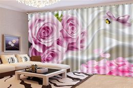 Blackout Curtain Price Pink Rose Butterfly Flying Dance Curtains Living Room Bedroom Curtain Decoration Best