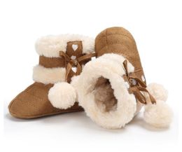 Yeni stil bebek botları kış yenidoğan bebek ayakkabıları erkek ve kızlar kızlar sıcak kar botları bebek slip prewalker toddler ayakkabı boyutu 11cm-12cm-13cm