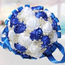 Corail Rose Ivoire Satin Champagne Bouquet De Roses Point Bouquets De Mariage De Ruban De Mariée Bouquet De Fleurs Couleur Option