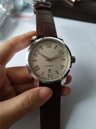 Hot sale Man watch luxury watch mechanical automatic watch wristwatch black leather strap Transparent Glass Back 11