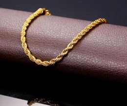 Designer Halskette plattiert Gold Edelstahl Seilkette Halskette für Männer Goldketten Mode Schmuck Geschenk Kubanische Verbindungsketten Ketten