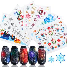 30pcs/set Water Decals Nail Art Stickers Xmas Wraps Colorful Snowflake Winter Manicure Decor Christmas New Year Slider JISTZ779-808