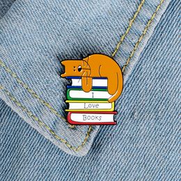 Yellow cartoon sleep dog enamel pins brooches for women love book badge cute animal lapel badge shirt hat backpack pin Jewellery gift