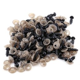 Freeshipping 1000pcs Black Plastic Safty Eyes Doll Safety Eyes W/ Washer For Teddy Bear Felting Toys 6/9/10/12MM