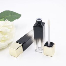 3.5ml Empty Clear Lip Gloss Container Gradient Black Colour Lip Balm Lipstick Tubes Refillable Travel Bottle F3156