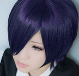 WIG Tokyo Ghoul Tokyo Guru Kirishima Touka Short Dark Purple Anime Cosplay Wig 5.24