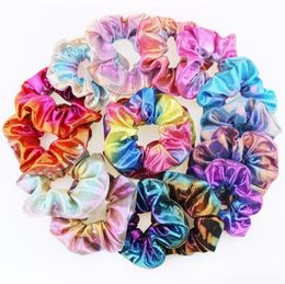 25PCS/LOT Glitter Scrunchies Colourful Elastic RUBBER BANDS SHair Rope Ponytail Holder Hair Accessories for Girls Women KIDS