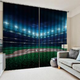 3d Living Room Curtain Magnificent Green Stadium Beautiful And Practical 3d Digital Printing Curtains