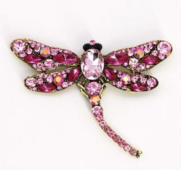 korean version of creative diamond dragonfly brooch alloy fashion electroplating insect womens corsage clothing accessories wholesale