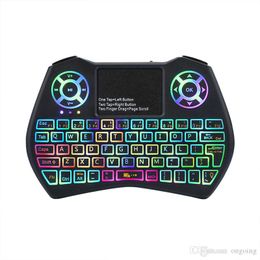 Mini Keyboard I9 Plus Colorful Backlight Air Mouse With Touchpad Remote Control Work For Android TV BOX/TV/Mini PC/Projector/X96 DHL Free