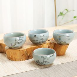 Ceramic Crackle Tea Cup Porcelain Teacup Porcelain Bowl Single Master Cup Tea Pot Small Tea Bowl