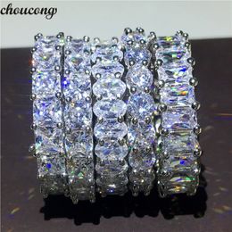 choucong 5 Style Various cutting Wedding Band Ring 5A Zircon Sona Cz 925 Sterling Silver Engagement Rings for Women Men Jewellery