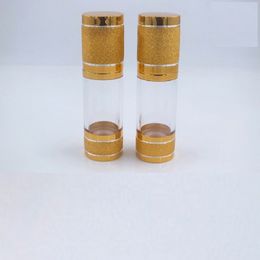 30ML Essence Airless Pump Bottle Empty Gold Cosmetic Refillable Container Top Grade Emulsion Liquid Foundation Airless Bottle