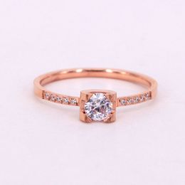 2019 new fashion CNC small diamond four-claw zirconia rose gold ring tail ring personality zirconia diamond index finger ring