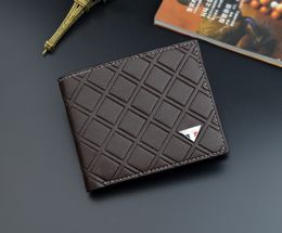 wallet mens short leather lattice trifold bill holder youth wallet mens casual business horizontal card holder