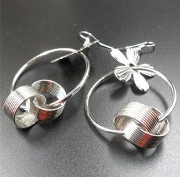 2019 New arrivals alloy Flower ring Tassels Dangle Chandelier Earrings gold silver Exaggerated Pendant Earrings woman Fashion Jewellery