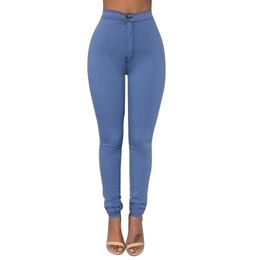 Solid Color Skinny Jeans Women High Waist Jeans Slim Vintage Sexy Denim Long Pants Lady Casual Pencil Pants