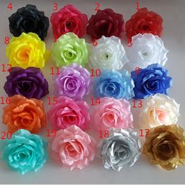 10CM 20Colors Silk Rose Artificial Flower Heads High Quality Diy Flower For Wedding Wall Arch Bouquet Decoration Flowers LX1308