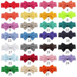 Cute infant headband bow hairband baby boys girls headwear rose nylon solid colors hair accessories for 27 different colors