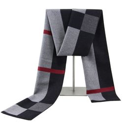 Fashionable Plaid Mens Thick Soft Warm Long Scarf Cashmere Men Scarves Shawl Wrap 30*180cm Christmas Gift To Man Winter
