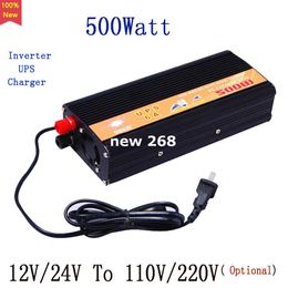 Freeshipping 500W Car Power Inverter Converter DC 12V or 24V to AC 110V or 220V USB Adapter Portable Voltage Transformer Car Charger UPS