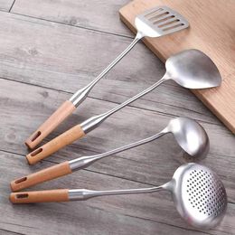 Original Xiaomi Youpin YISHIYIWU Kitchen 4 Pieces Stainless Steel Scoop Sleeve with Beech Handle Cooking Spoon 3000425C7