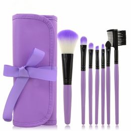 7pcs Makeup Brushes Set Blending Eyeshadow Blush Foundation Portable Travel Cosmetic Tools Make Up brush Kit with PU Case Bag
