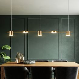 Postmodern Dining Room Bar Pendant Lamp Nordic Simple Dining Room Lamp Creative Three Heads long Study Studio led Pendant Lights