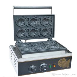 BEIJAMEI Electric 6 pcs Small Fish Waffle Machine 110V 220V Taiyaki Maker Commercial Fish Cake Making machines