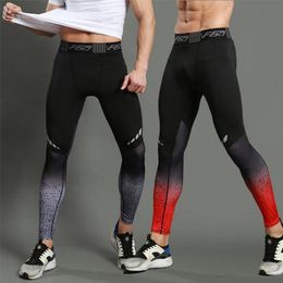 Pantaloni a compressione da corsa alla moda-casual Collant da uomo Leggings sportivi Fitness Abbigliamento sportivo Pantaloni lunghi Pantaloni da allenamento per palestra Leggin skinny Hombre