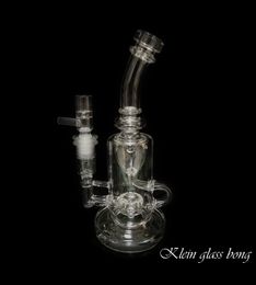 9.5 Inch Tall Torus glass bong Dab Rig Recycler Bong with Matrix Perc sturdy smoking water pipe oil rigs glass joint14.4mm free shipping