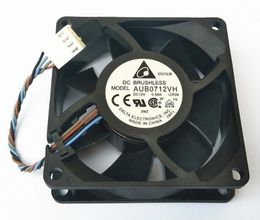 Wholesale fan: original new Taida 7025 7CM AUB0712VH 12V 0.56A 4 line temperature-controlled large fan