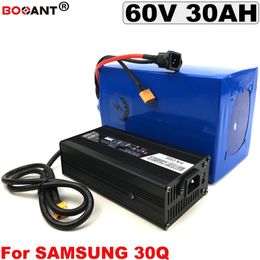 60V 30AH lithium battery for Samsung 30Q 18650 battery 60V electric bicycle battery 1500W 3000W motor +5A Charger Free Shipping