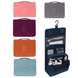 6color Pure Color Foldable Travel Storage Bag Hanging Wash Bag Portable Travel Finishing Cosmetic Bag Home StorageT2D5067