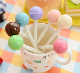 Cute Novelty Lollipops Gel Pen Office School Supplies Party Candy Colour Decor Pens Students Children Gift Black ink