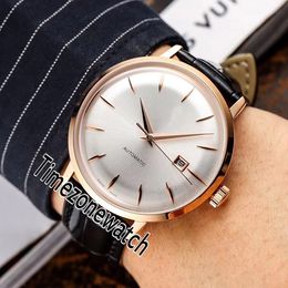 Neue Retro Classic 435.13.40.21.02.001 Miyota 8215 Automatik Herrenuhr Roségold Sivler Zifferblatt Stick Markers Blaues Leder Zeitzonenuhr E220b2