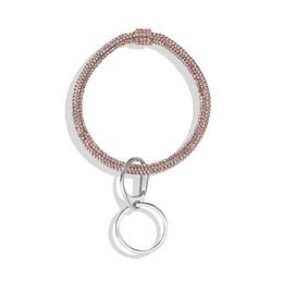 Wholesale-r fashion ins designer super glittering colorful diamond rhinestone tassel charm bangle bracelet for woman with key ring