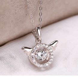 Angel wings necklaces trend cute 925 heartbeat beating heart necklace